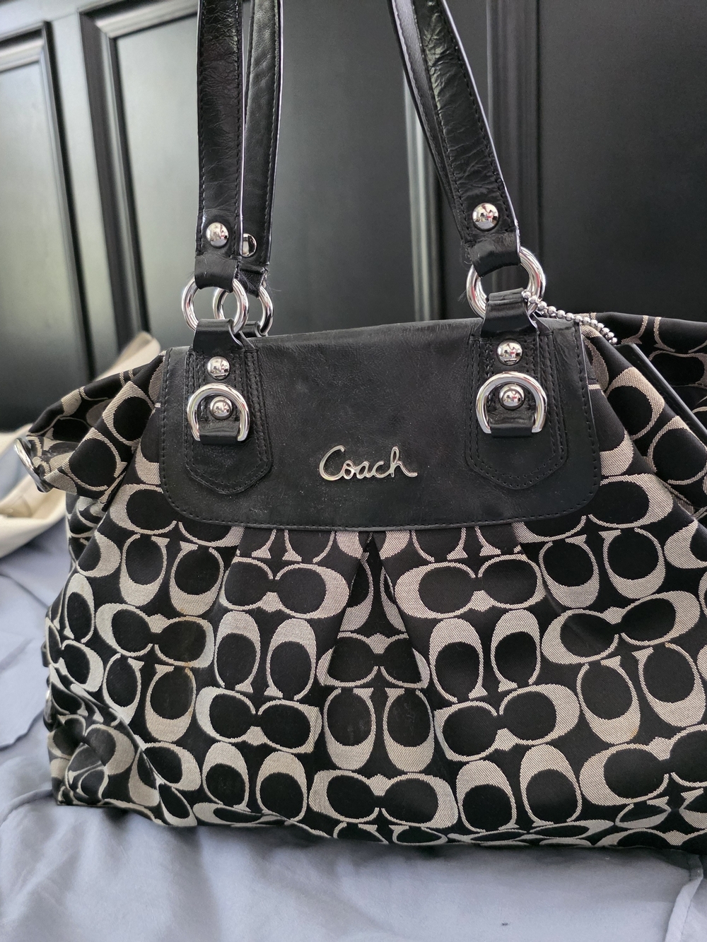 Coach Black Signature Canvas Tote Bag